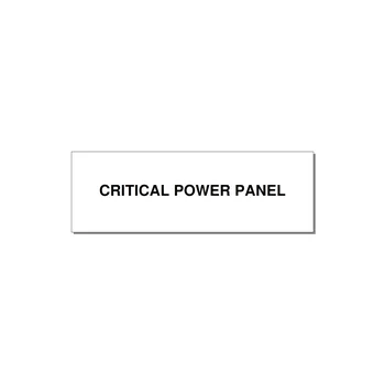 3.0x1.0" Panel Identification Label - CRITICAL POWER PANEL — 3x1" Black on White, Holes