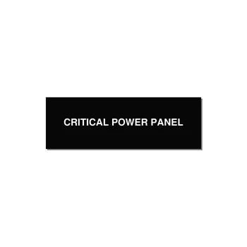 3.0x1.0" Panel Identification Label - CRITICAL POWER PANEL — 3x1" White on Black, Adhesive