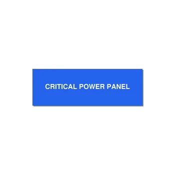 3.0x1.0" Panel Identification Label - CRITICAL POWER PANEL — 3x1" White on Blue, Holes