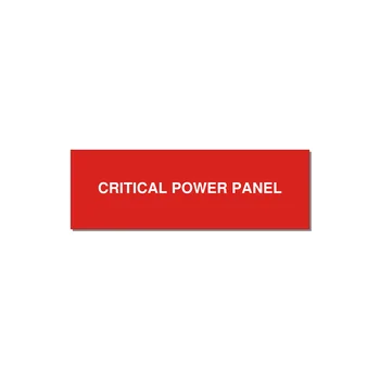 3.0x1.0" Panel Identification Label - CRITICAL POWER PANEL — 3x1" White on Red, Adhesive