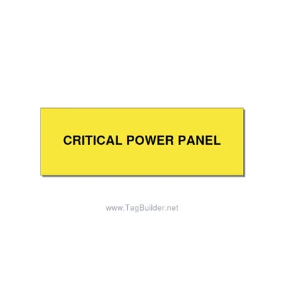3.0x1.0" Panel Identification Label - CRITICAL POWER PANEL, Black/Yellow, Holes thumbnail