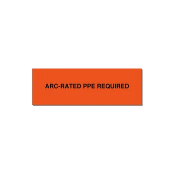 3.0x1.0" PPE Requi — 3x1" Black on Orange, Adhesive