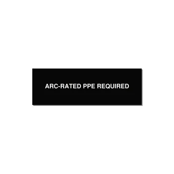 3.0x1.0" PPE Requi — 3x1" White on Black, Adhesive