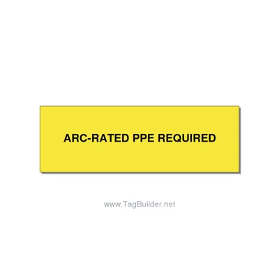 3.0x1.0" PPE Required Sign - ARC-RATED PPE REQUIRED, Black/Yellow, Adhesive thumbnail