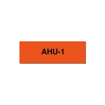 3.0x1.0" Safety Label - AHU-1 — 3x1" Black on Orange, Adhesive