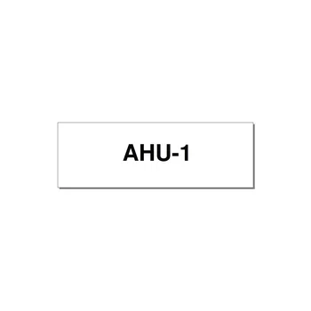 3.0x1.0" Safety Label - AHU-1 — 3x1" Black on White, Adhesive