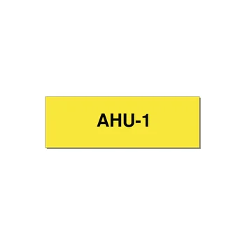 3.0x1.0" Safety Label - AHU-1 — 3x1" Black on Yellow, Holes