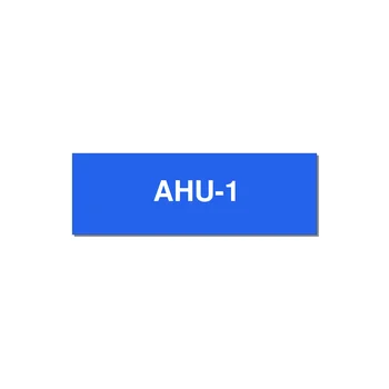 3.0x1.0" Safety Label - AHU-1 — 3x1" White on Blue, Adhesive