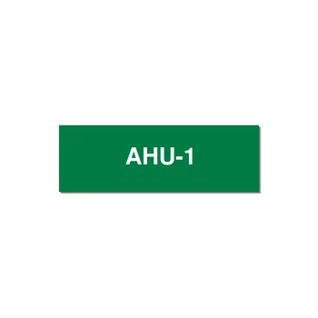 3.0x1.0" Safety Label - AHU-1 — 3x1" White on Green, Adhesive