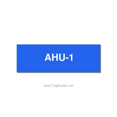3.0x1.0" Safety Label - AHU-1, White/Blue, Holes thumbnail