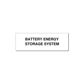 3.0x1.0" Safety Label - BATTERY ENERGY STORAGE SY — 3x1" Black on White, Holes