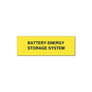 3.0x1.0" Safety Label - BATTERY ENERGY STORAGE SY — 3x1" Black on Yellow, Holes