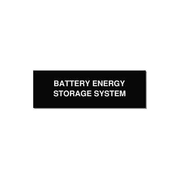3.0x1.0" Safety Label - BATTERY ENERGY STORAGE SY — 3x1" White on Black, Adhesive