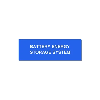 3.0x1.0" Safety Label - BATTERY ENERGY STORAGE SY — 3x1" White on Blue, Adhesive