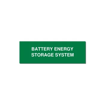 3.0x1.0" Safety Label - BATTERY ENERGY STORAGE SY — 3x1" White on Green, Holes
