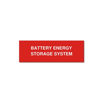 3.0x1.0" Safety Label - BATTERY ENERGY STORAGE SY — 3x1" White on Red, Adhesive