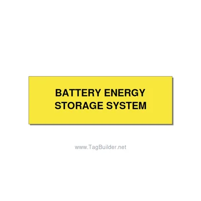 3.0x1.0" Safety Label - BATTERY ENERGY STORAGE SY, Black/Yellow, Holes thumbnail