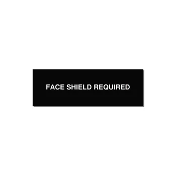 3.0x1.0" Safety Label - FACE SHIELD REQUIRED — 3x1" White on Black, Adhesive