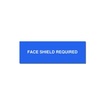 3.0x1.0" Safety Label - FACE SHIELD REQUIRED — 3x1" White on Blue, Adhesive