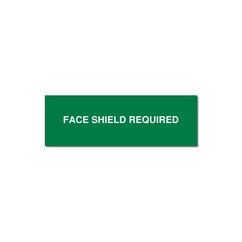 3.0x1.0" Safety Label - FACE SHIELD REQUIRED — 3x1" White on Green, Holes