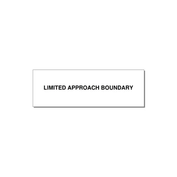 3.0x1.0" Safety Label - LIMITED APPROACH BOUNDARY — 3x1" Black on White, Holes