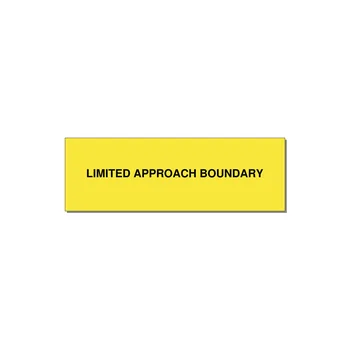 3.0x1.0" Safety Label - LIMITED APPROACH BOUNDARY — 3x1" Black on Yellow, Adhesive