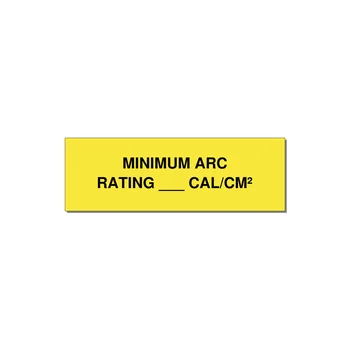 3.0x1.0" Safety Label - MINIMUM ARC RATING ___ CA — 3x1" Black on Yellow, Holes