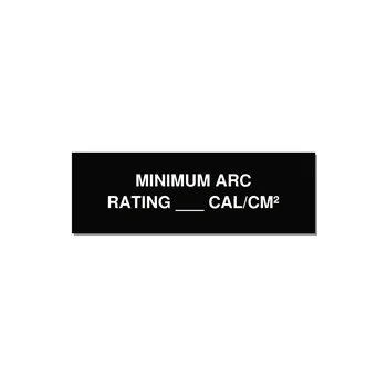 3.0x1.0" Safety Label - MINIMUM ARC RATING ___ CA — 3x1" White on Black, Holes