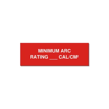 3.0x1.0" Safety Label - MINIMUM ARC RATING ___ CA — 3x1" White on Red, Adhesive