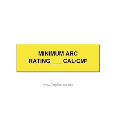 3.0x1.0" Safety Label - MINIMUM ARC RATING ___ CA, Black/Yellow, Holes thumbnail
