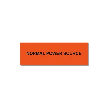 3.0x1.0" Safety Label - NORMAL POWER SOURCE — 3x1" Black on Orange, Adhesive