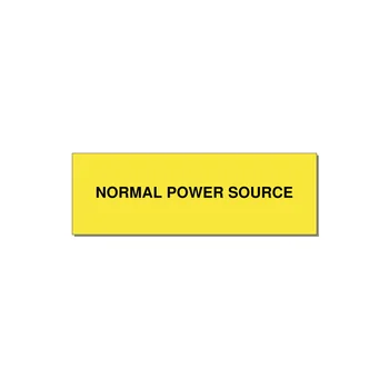3.0x1.0" Safety Label - NORMAL POWER SOURCE — 3x1" Black on Yellow, Holes