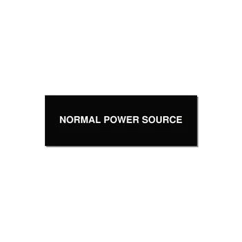 3.0x1.0" Safety Label - NORMAL POWER SOURCE — 3x1" White on Black, Adhesive