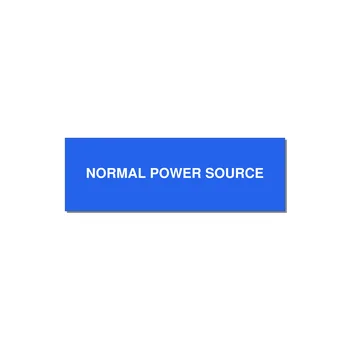 3.0x1.0" Safety Label - NORMAL POWER SOURCE — 3x1" White on Blue, Holes