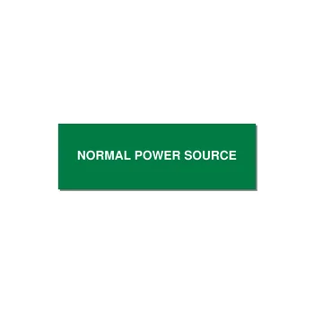 3.0x1.0" Safety Label - NORMAL POWER SOURCE — 3x1" White on Green, Holes