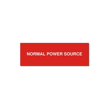 3.0x1.0" Safety Label - NORMAL POWER SOURCE — 3x1" White on Red, Adhesive