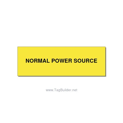 3.0x1.0" Safety Label - NORMAL POWER SOURCE, Black/Yellow, Holes thumbnail