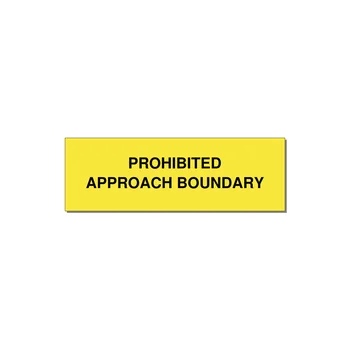 3.0x1.0" Safety Label - PROHIBITED APPROACH BOUND — 3x1" Black on Yellow, Adhesive