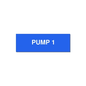 3.0x1.0" Safety Label - PUMP 1 — 3x1" White on Blue, Adhesive