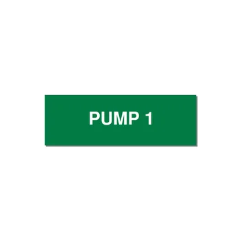 3.0x1.0" Safety Label - PUMP 1 — 3x1" White on Green, Holes