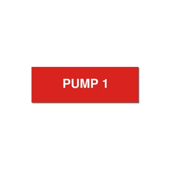 3.0x1.0" Safety Label - PUMP 1 — 3x1" White on Red, Holes