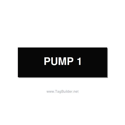 3.0x1.0" Safety Label - PUMP 1, White/Black, Holes thumbnail