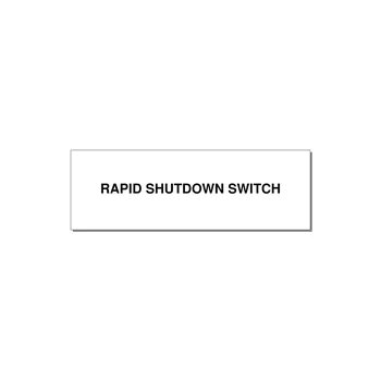 3.0x1.0" Safety Label - RAPID SHUTDOWN SWITCH — 3x1" Black on White, Holes