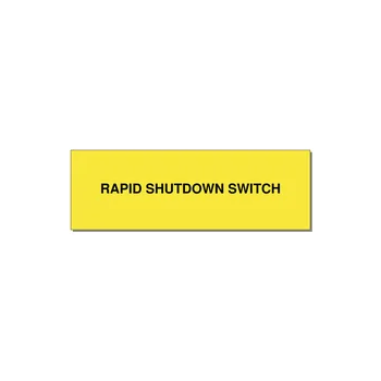 3.0x1.0" Safety Label - RAPID SHUTDOWN SWITCH — 3x1" Black on Yellow, Holes
