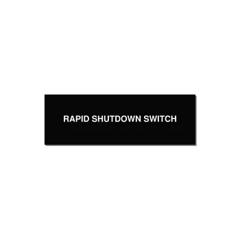 3.0x1.0" Safety Label - RAPID SHUTDOWN SWITCH — 3x1" White on Black, Adhesive