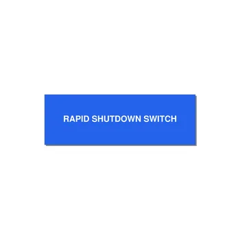 3.0x1.0" Safety Label - RAPID SHUTDOWN SWITCH — 3x1" White on Blue, Holes