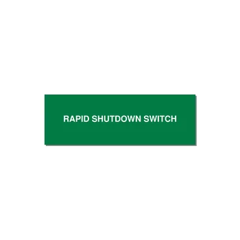 3.0x1.0" Safety Label - RAPID SHUTDOWN SWITCH — 3x1" White on Green, Holes
