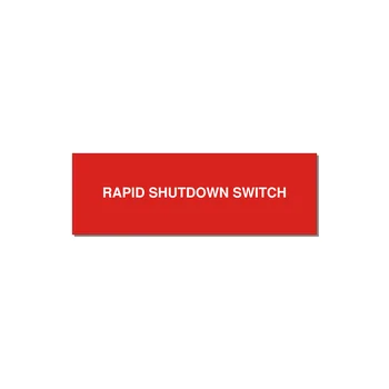 3.0x1.0" Safety Label - RAPID SHUTDOWN SWITCH — 3x1" White on Red, Adhesive