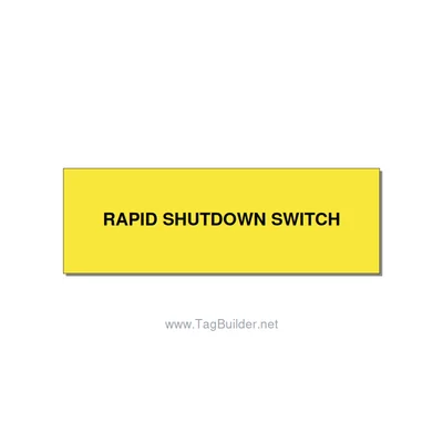 3.0x1.0" Safety Label - RAPID SHUTDOWN SWITCH, Black/Yellow, Holes thumbnail