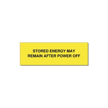 3.0x1.0" Safety Label - STO — 3x1" Black on Yellow, Holes